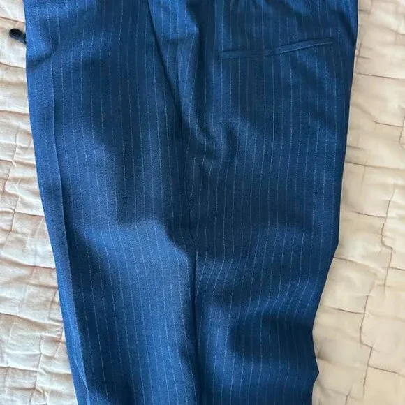 Boss by Hugo Boss Mens Slim-Fit Drawstring Pants 38 Navy NWOT WITH DEFFECT